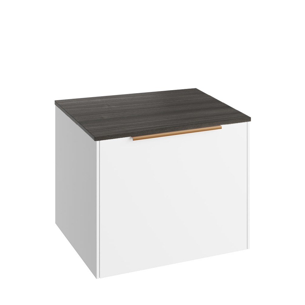 Abacus Concept Sit On White 550mm Vanity Unit - Lava Countertop